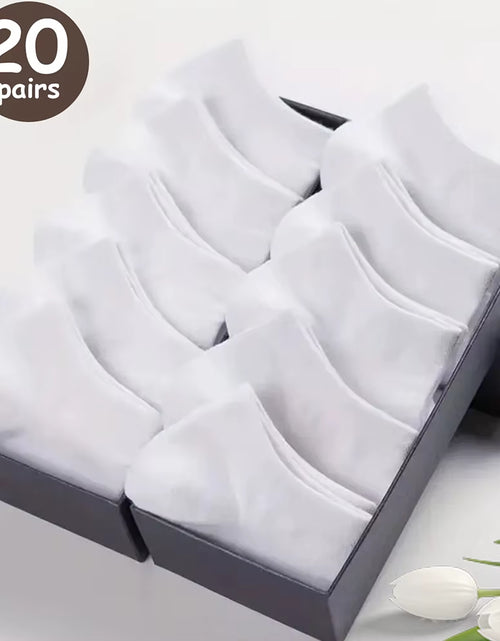Load image into Gallery viewer, 10/20/40 Pairs Men'S Boat Socks Business Sport Sweat Absorption Mature Summer Autumn Solid Color Versatile Ankle Socks
