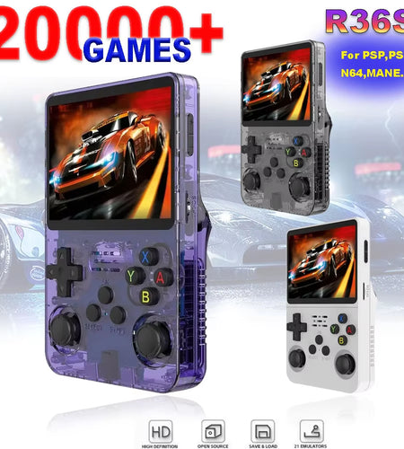 R36S Handheld Game Console 3.5 Inch IPS Screen 64G Linux Portable Video Games Player Open Source System Arcade Retro Games