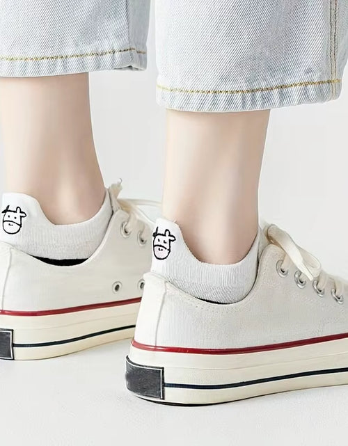 Load image into Gallery viewer, 5 Pairs Womens Socks Lovely Cow Pattern Short Socks Creative Printing Socks Ankle Sock

