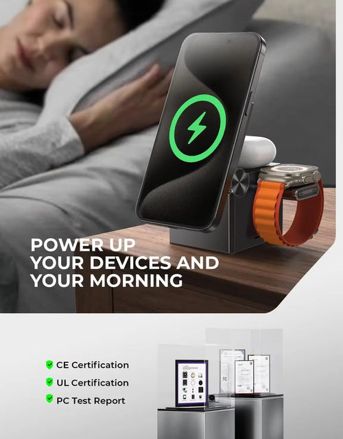 Load image into Gallery viewer, LISEN 3 in 1 Charging Station Cube for Multiple Devices Apple Fortravel Charger for Iphone 15 Pro Max Airpods Apple Watch
