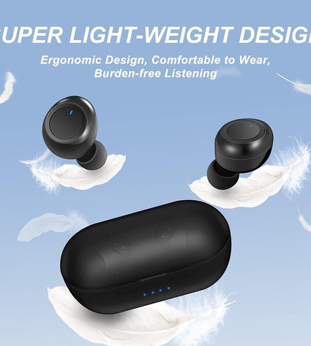 Audífonos Bluetooth Auriculares Impermeable Recargables Inalámbrico Color Negro