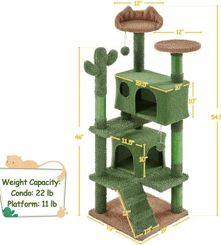 Cleobury 53'' Height Cat Cactus Tree Condo Kitten Tree Tower
