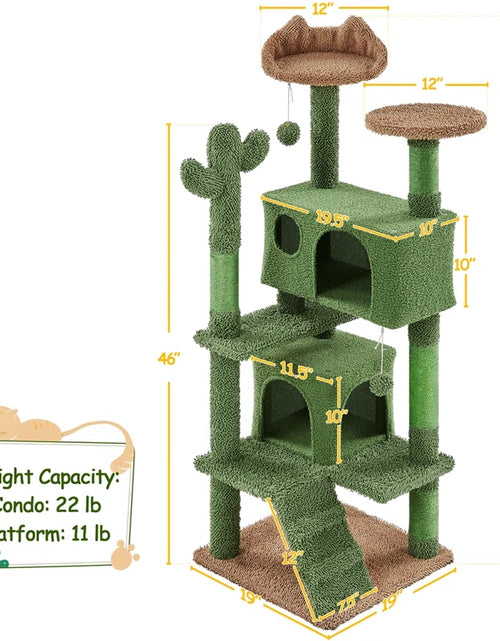 Load image into Gallery viewer, Cleobury 53'' Height Cat Cactus Tree Condo Kitten Tree Tower

