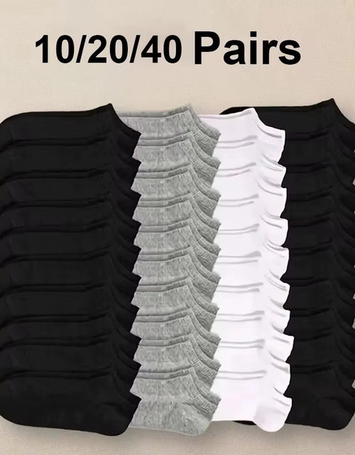 Load image into Gallery viewer, 10/20/40 Pairs Men'S Boat Socks Business Sport Sweat Absorption Mature Summer Autumn Solid Color Versatile Ankle Socks
