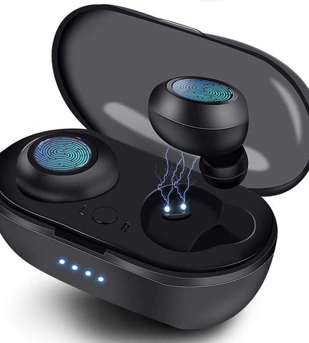 Audífonos Bluetooth Auriculares Impermeable Recargables Inalámbrico Color Negro